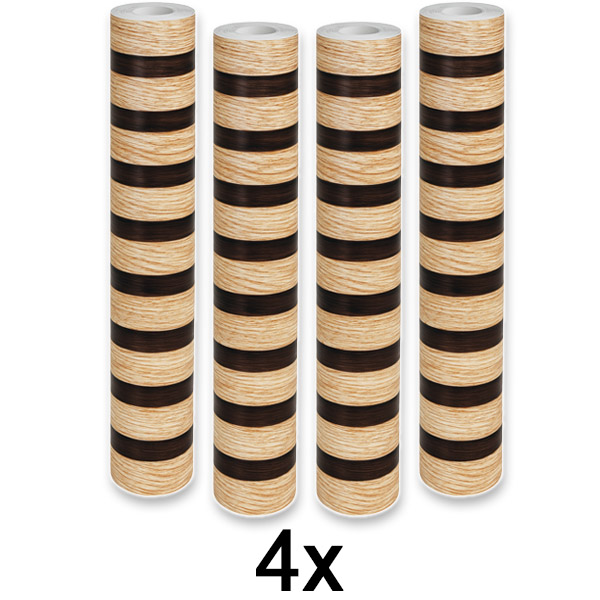 4x Autocolant elegant pentru perete cu aspect de lemn | LINEWALL