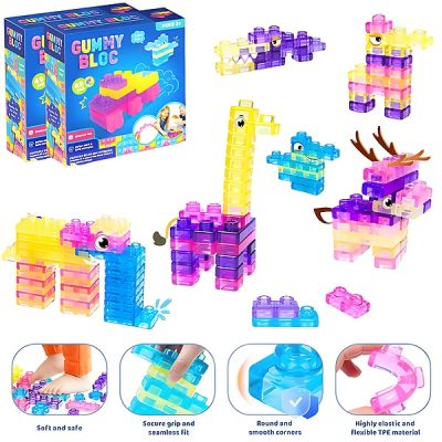 Blocuri de construcție moi și flexibile - 40 buc., TPE, vârsta 3+ | JELLYFUN